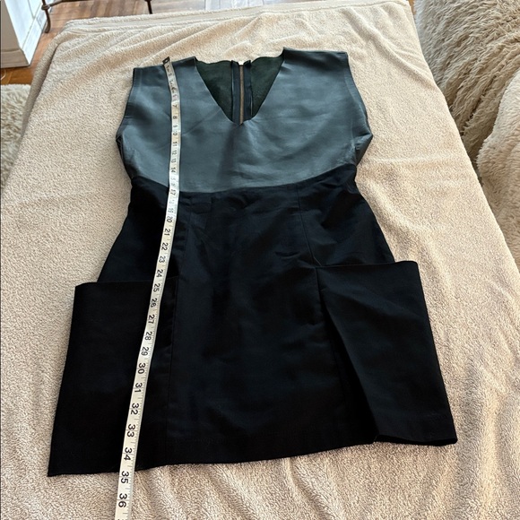 Sandra Weil stunning black dress w/ leather on top & wide pockets. Worn once - Picture 9 of 15